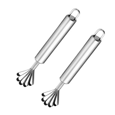 2 Pcs Coconut Shaver Stainless Steel Fish Scale Scraper Fish Skin Brush Peeler Fish Cleaning Tool Kitchen Gadget