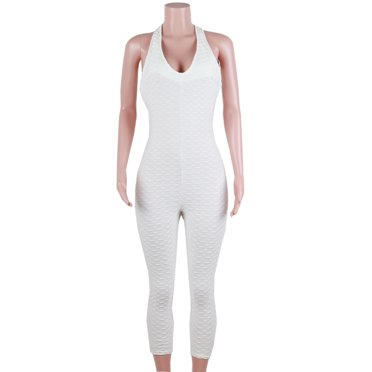 Workout Jumpsuit Backless Sleeveless Yoga Jumpsuit Yoga Bodysuit for Women