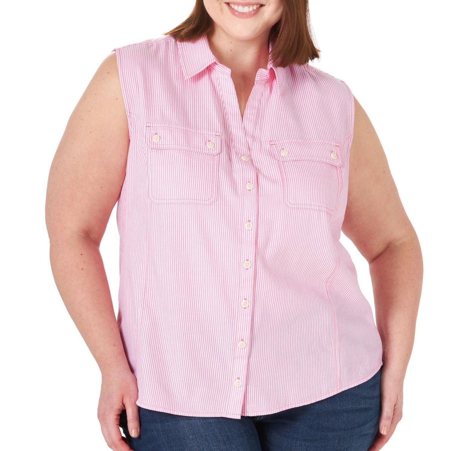 Lee Riders Women's Plus Sleeveless Woven Shirt