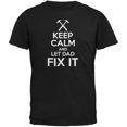 thumbnail image 1 of Fête des Pères Reste Calme Laisse Papa Réparer Ça T-Shirt Noir pour Adulte, 1 of 1