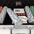 thumbnail image 4 of Tradeopia Ensemble de Poker 500 Jetons, Comprend : 1 Jeton de Dealer, 2 Jeux de Cartes à Jouer, 5 dés Rouges, Étui en Aluminium, Ensemble de Poker Texas Holdem, 4 of 7