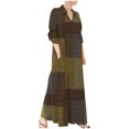 thumbnail image 2 of Robes d'Été pour Femmes 2023 Robe Chemise Tendance pour Femme Jupe Longue Manche Longue Poche Automne Printemps Col Chemise Grande Taille Robe Maxi en Liquidation, 2 of 8