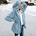 thumbnail image 1 of Fiogavroetic Women's Oversized Open Front Hooded Draped Pockets Cardigan Coat, 1 of 6