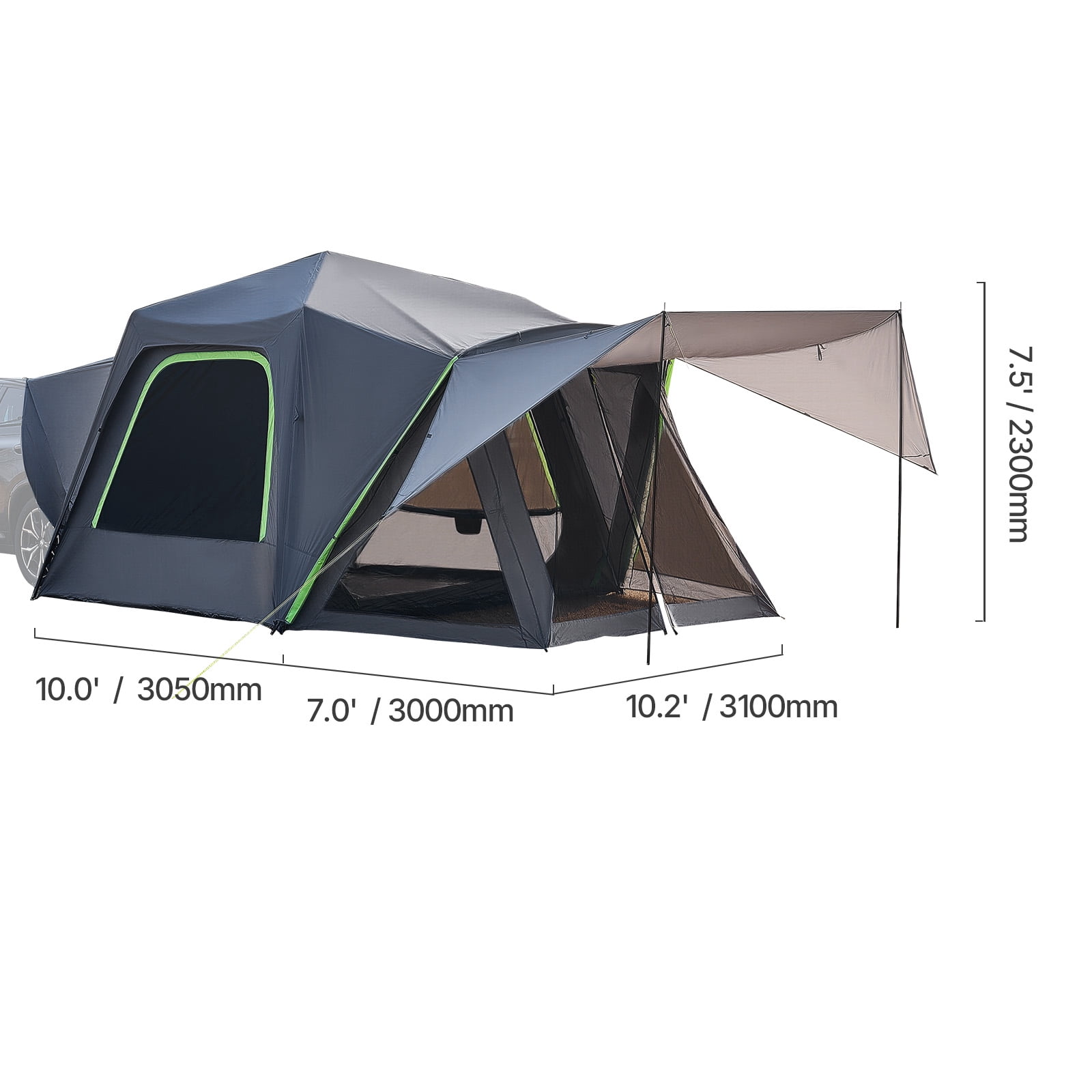 VEVOR SUV Camping Tent Outdoor SUV Tent with Awning Waterproof for