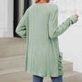 thumbnail image 4 of cfhntfmh Womens Casual Cardigan Ribbed Knit Open Front Long Cardigans Lounge Long Sleeve Sweater Outwear with Pockets, 4 of 4