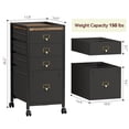 thumbnail image 1 of Cherish File Cabinet with 4 Drawers 26''H Rolling Filing Cabinet Fits Letter Size or A4 Fabric Vertical File Cabinet on Wheels, Vertical Office File Storage, 1 of 8