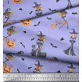 thumbnail image 2 of Soimoi Modal Satin Fabric Magic Potion,Bat & Witch Halloween Print Fabric by Yard 42 Inch Wide, 2 of 3