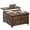 Brown Wood Grain, variant on HOMCOM Farmhouse Lift Top Coffee Table with Flip-top Lids and Hidden Compartments, White