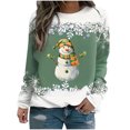 thumbnail image 1 of Rbaofujie Vintage Chandail Noël Femmes Mode Décontractée Imprimé Col Rond Ample Manches Longues Hauts Blouse Chandails Vert Esthétique Chandails à Capuchon, 1 of 3