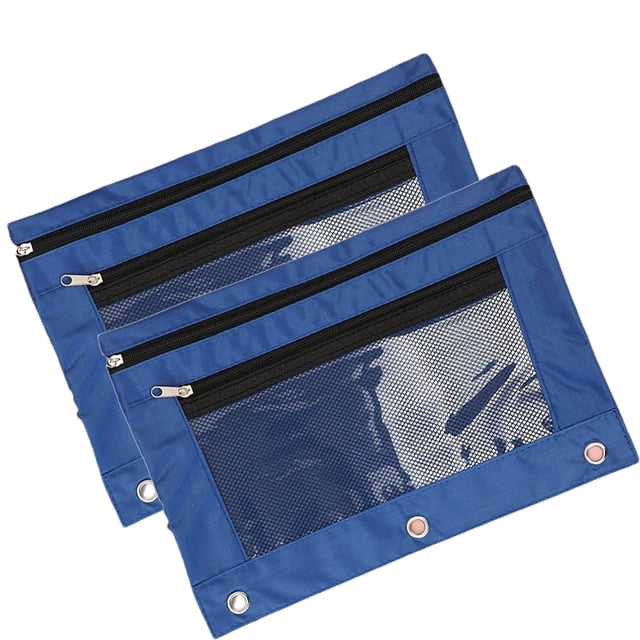 Wzzjkit Pencil Pouch, Three-hole Pencil Case Zipper Transparent PVC Document Storage Bag Detachable Folder Large Capacity Pencil Case, Pencil Case