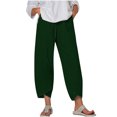 thumbnail image 2 of RXIRUCGD Capris d'Été Confortables à Jambes Larges et Amples pour Femmes, Vert, Taille : S, 2 of 5