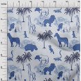 thumbnail image 3 of oneOone Cotton Poplin Medium Blue Fabric Tropical Animal Sewing Material Print Fabric By The Yard 56 Inch Wide, 3 of 4