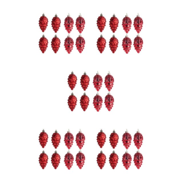 Maytalsory 8pieces Plastic Pine Tree Hanging Conveniently Designed Decorations For Easy Red 5Set