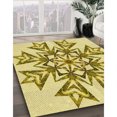 thumbnail image 3 of Ahgly Company Tapis d'Intérieur Lavable en Machine Carré Transitionnel Brun Doré Foncé, 8 Pieds Carré, 3 of 7