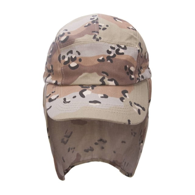 TopHeadwear Chapeau à Rabat de Vacances avec Couvre-Cou Intégral - Camouflage Guépard
