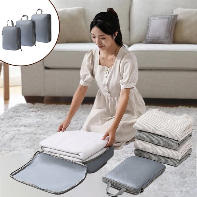 Meitianfacai Compression Packing Cubes For Travel, Travel Bags Luggage Organizers Travel Compression Cubes For Suitcases Double Capacity Design For Travel