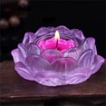 thumbnail image 2 of AMERTEER 7 Colors Crystal Glass Lotu Flower Candle Tea Light Holder Buddhist Candlestick, 2 of 2