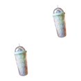 thumbnail image 4 of Maytalsory Straw Lid Cup Convenient Sipping Easy To Carry For Everyday Plastic Innovative Rainbow Water Bottle Drinking Cup light green 550ml 2Set, 4 of 6