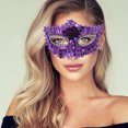 thumbnail image 5 of Unique Bargains Halloween Noël 1 Pce Masque Demi-Visage Perlé en Cristal pour Fête Masquée Violet, 5 of 5
