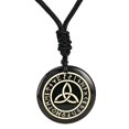 thumbnail image 3 of lionlar Pendentif Triquetra Antique Collier Pendentif Rune Bijou Rune Sculpté Lisse Noir, 3 of 9