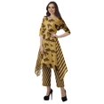 thumbnail image 3 of Moomaya Ensemble Kurti Kurta Pantalon pour Femmes Col Bateau Imprimé Robe 2 Pcs Tenue Ethnique, 3 of 6