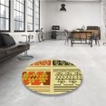 thumbnail image 4 of Ahgly Company Tapis Rond Lavable en Machine Intérieur Transitionnel Acajou Brun, 6 Pieds Rond, 4 of 7