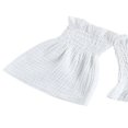 thumbnail image 4 of Girl Off Shoulder Flare Sleeves Tops Ruffle Shorts Bowknot Headband, 4 of 6