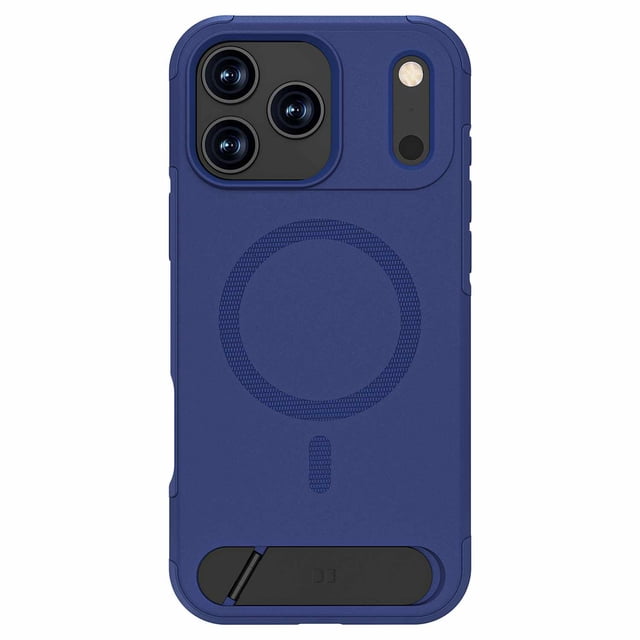Blu Element Étui Armour Ultra MagSafe avec Béquille Bleu Marine pour iPhone 17 Pro Max, Doté d'Un Étui Antichoc Bleu Marine à Double Couche avec Anneau MagSafe Texturé, Béquille Noire Intégrée et Découpes Précises pour triple Caméras Arrière et flash, Conçu pour une protection contre les Chutes de Qualité Militaire et Compatibilité MagSafe.
