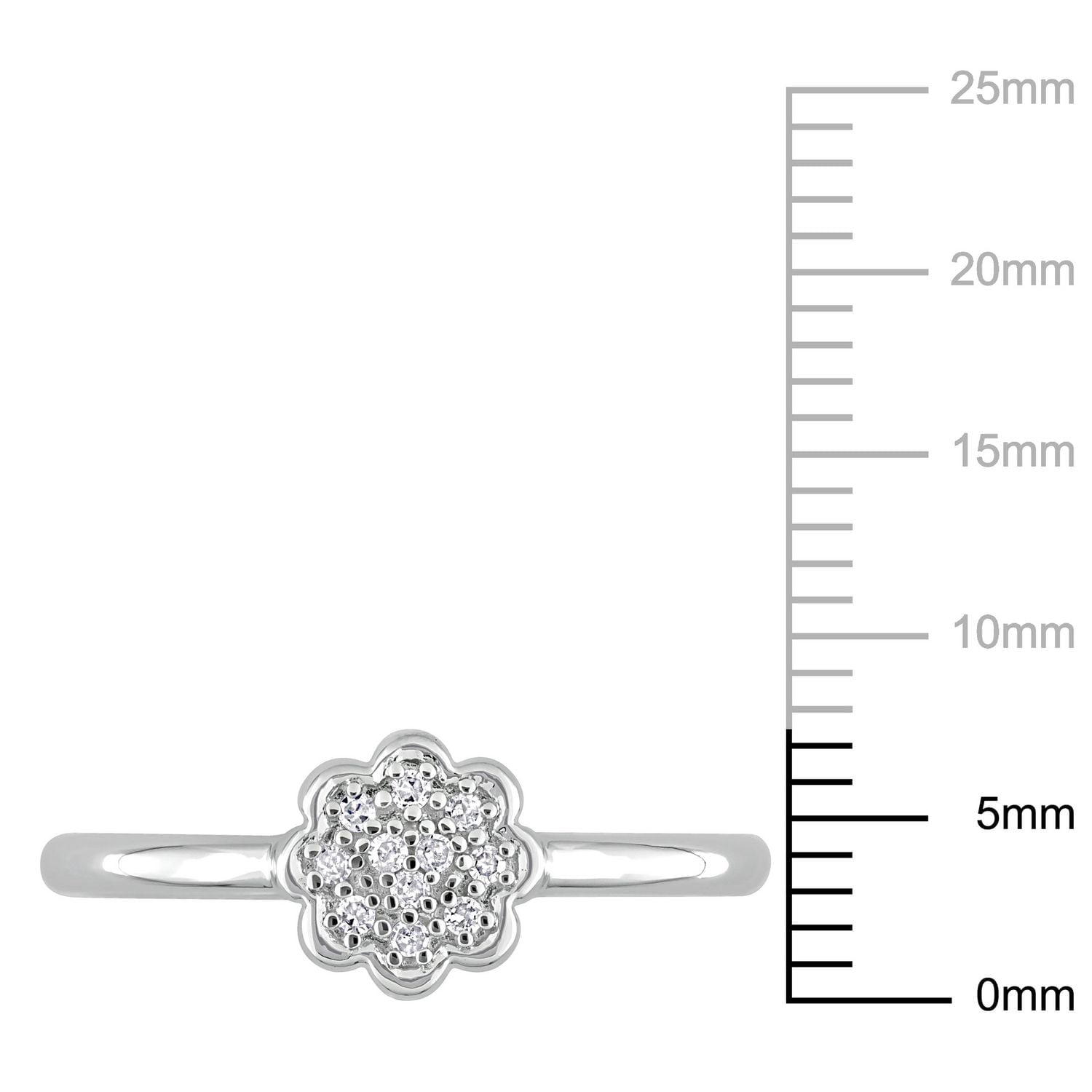 Bague florale de Miabella avec accents de diamants en argent sterling