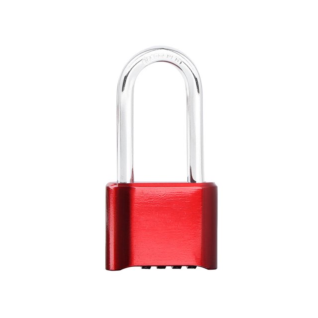 Remplacement de Serrure Codée Étanche Anti-Rouille Mot de Passe Portable Domestique Étanche Anti-Rouille Porte Armoire Portail Cadenas d'Entrepôt Outil de Verrouillage Long Rouge