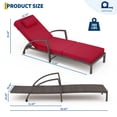 thumbnail image 4 of Gaderth Set of 2 Patio Chaise Lounge Chairs, Rattan Folding Outdoor Recliners with 5-Position Backrest, Cushions, Pillows and Wheels for Poolside, Deck, Porch, Backyard, 4 of 7