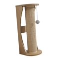 thumbnail image 4 of Cats Scratch Post with Interactive Ball Toy Vertical Scratcher Cat Climbing Pole Khaki Beige 63x25cm, 4 of 9