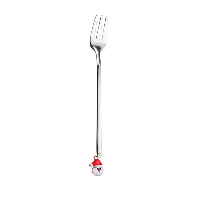 XZNGL Home Christmas Decorations Metal Coffee Fork Stirring Spoon Christmas Table Decorations New Year