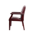 thumbnail image 4 of Pemberly Row Traditional Faux Leather Tufted Guest Chair in Oxblood, 4 of 8