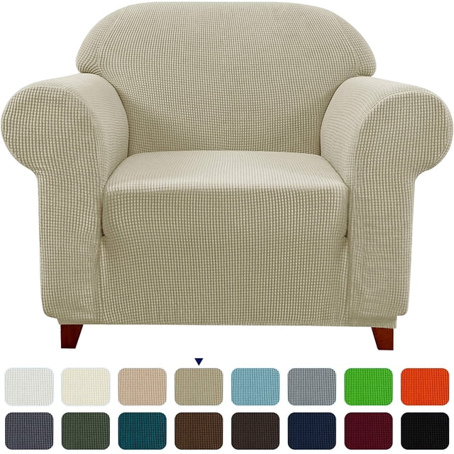 Subrtex 1-Piece Stretch Sofa Slipcover Non Slip Couch Cover, Texture Grid Pattern