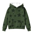 thumbnail image 3 of RXIRUCGD Sweat à Capuche Imprimé à Manches Longues pour Enfants, Col Rond, Adapté aux Garçons et Filles Âgés (Vert Armée, Taille:11-12 Ans), 3 of 3