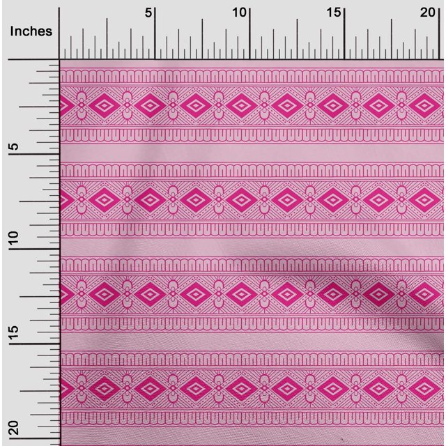 oneOone Polyester Lycra Fabric Geometric Block Print Fabric BTY 56 Inch Wide