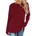 thumbnail image 2 of Yuyuzo T-Shirts à Manches Longues pour Femmes Col Ras du Cou Décontractés Basiques Doux Amples Couleur Unie Hauts d'Automne, 2 of 5