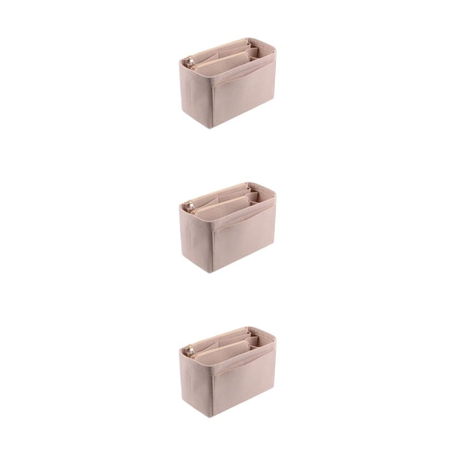 yingyy Sleek And Practical Women Makeup Organizer Fine Workmanship Multi Grid For Partition Storage beige L 30*15*16cm 3Set