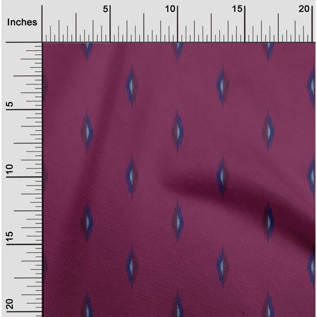 oneOone Cotton Silk Fabric Abstract Ikat Printed Craft Fabric BTY 42 Inch Wide