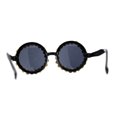 thumbnail image 2 of Grandes Lunettes de Soleil Hippie Diva à Grand Cercle Rond avec Strass Couronnés Noir Rouge, 2 of 4