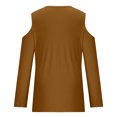 thumbnail image 5 of Yuyuzo Womens Tunic Tops Cold Shoulder Long Sleeve Shirts Loose Solid Color Lightweight Tee Tops, 5 of 5