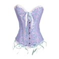 thumbnail image 3 of Esquirla Robe Corset à Fleurs pour Femme Camisole Débardeur Vintage à Spirale à Armatures en Acier à Lacets Bleu, 3 of 8