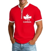 Graphic Graphic T Shirt for Men Patriotic Canada Maple Leaf Style Casual Short Sleeve Tee Top for Everyday Wear