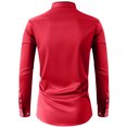 thumbnail image 3 of RXIRUCGD Chemise Décontractée pour Homme à Manches Longues avec Boutons, Poche et Col Rabattable, Rouge, Taille : 2TG, 3 of 3