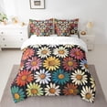 thumbnail image 2 of YST Ensemble de Douillette Groovy à Fleurs avec Draps 7 Pcs Format Simple Marguerite Colorée Lit en Sac Ensemble de Literie Rétro Floral des Années 60 70 pour Enfants Adultes, Mignon Ensemble de Lit Hippie à Fleurs Réversible, 2 of 5