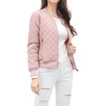 thumbnail image 1 of INSPIRE CHIC Vestes Matelassées pour Femmes Col Montant Fermeture Éclair Manches Raglan Blouson Bomber, 1 of 5