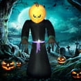 thumbnail image 2 of 6.9ft Halloween Inflatable Pumpkin Reaper Ghost Outdoor Decorations Yard, 2 of 10