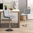 thumbnail image 2 of Gymax Set of 2 Adjustable Swivel Bar Stool Counter Height Bar Chair PU Leather Grey, 2 of 7