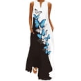 thumbnail image 1 of Bellella Robe Longue Maxi pour Femmes, Robe Débardeur à Col en V, Imprimé Floral, Robe d'Été de Plage, Ample, Sans Manches, Style de Fête, AB 2TG, 1 of 2
